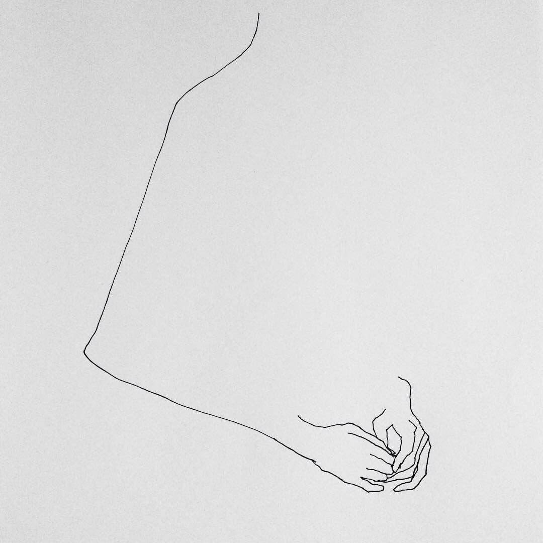 One Line Drawing Fiddling Hands Background