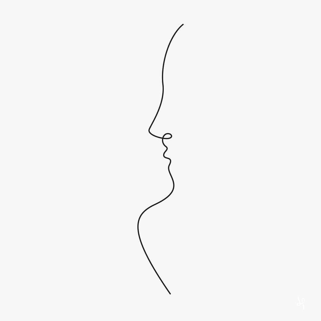 One Line Drawing Minimalist Kiss Background