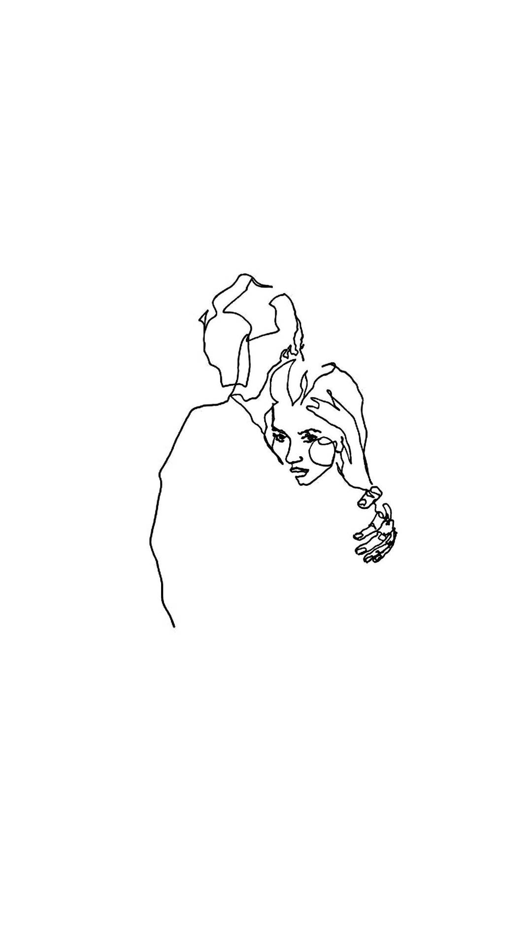 One Line Drawing Resting On Shoulder Background