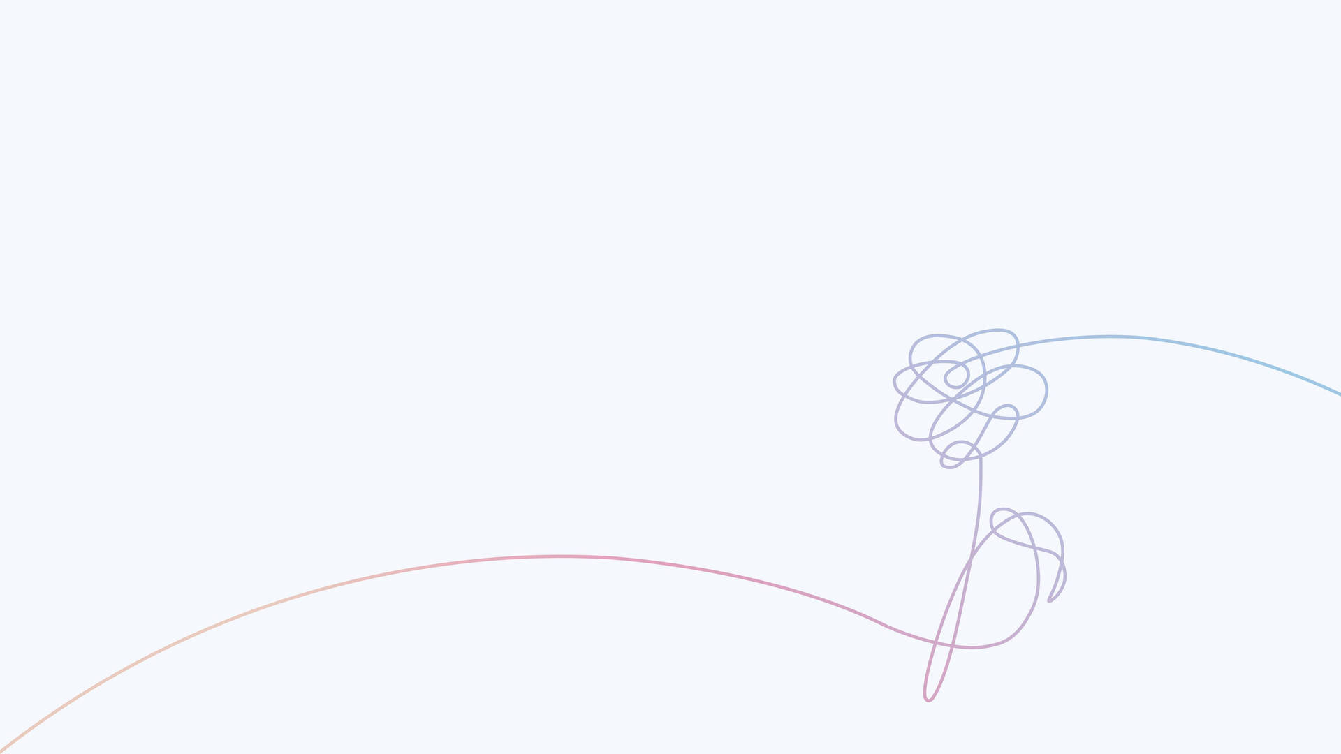 One Line Drawing Single Flower Background