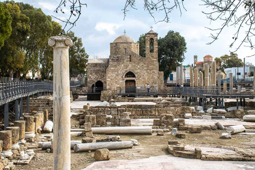 One Of Paphos' Oldest Churches Background