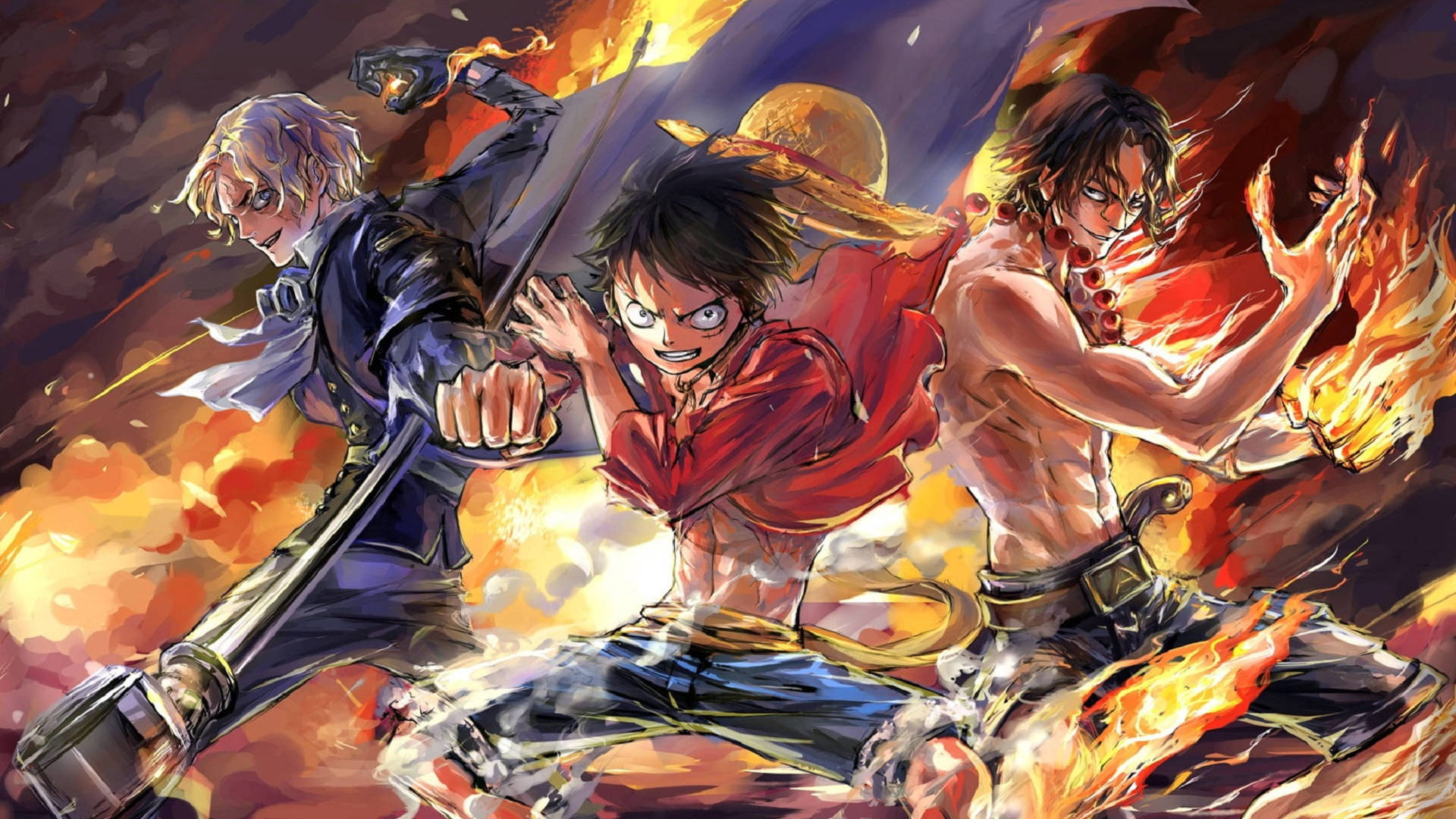 One Piece 4k Luffy Sabo Ace Background