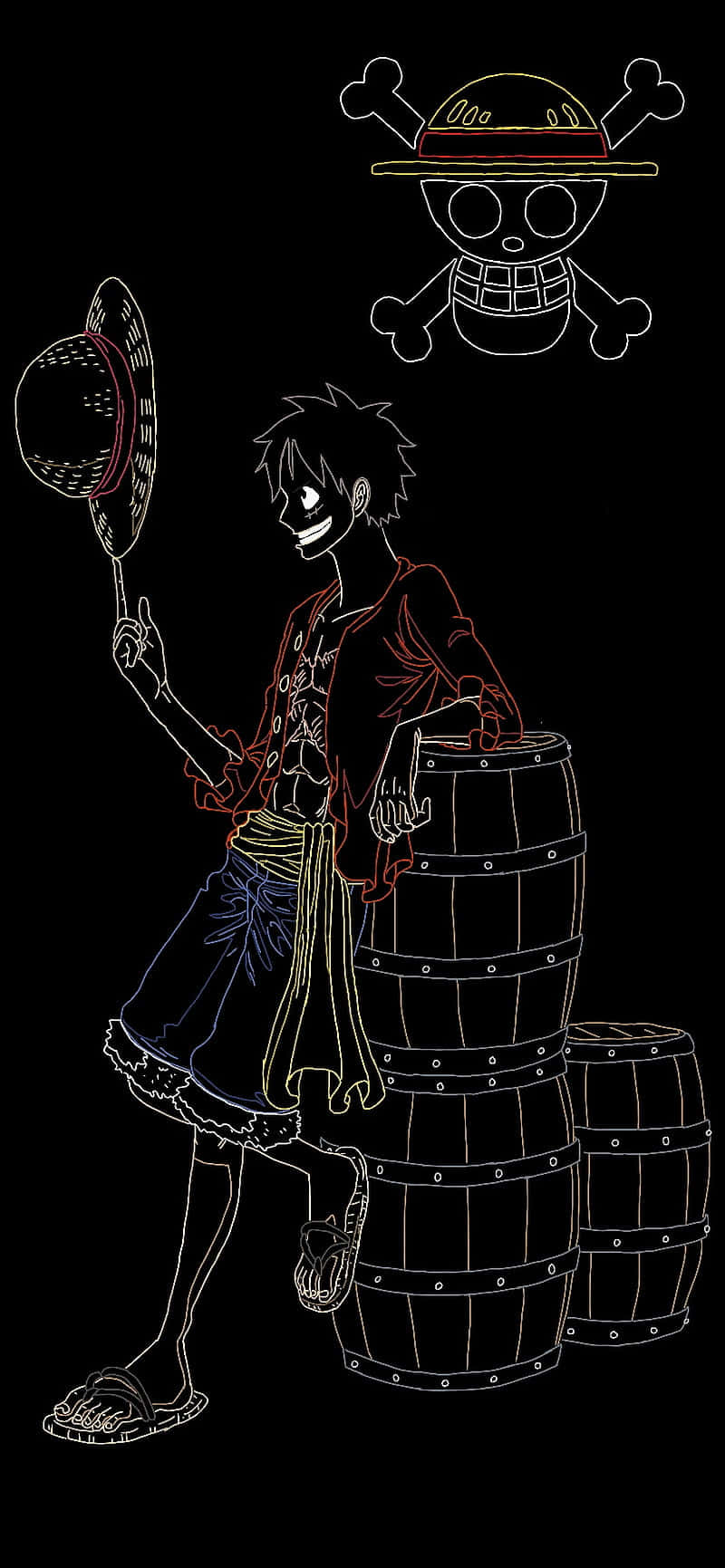 One Piece - A Pirate With A Hat And Barrels
