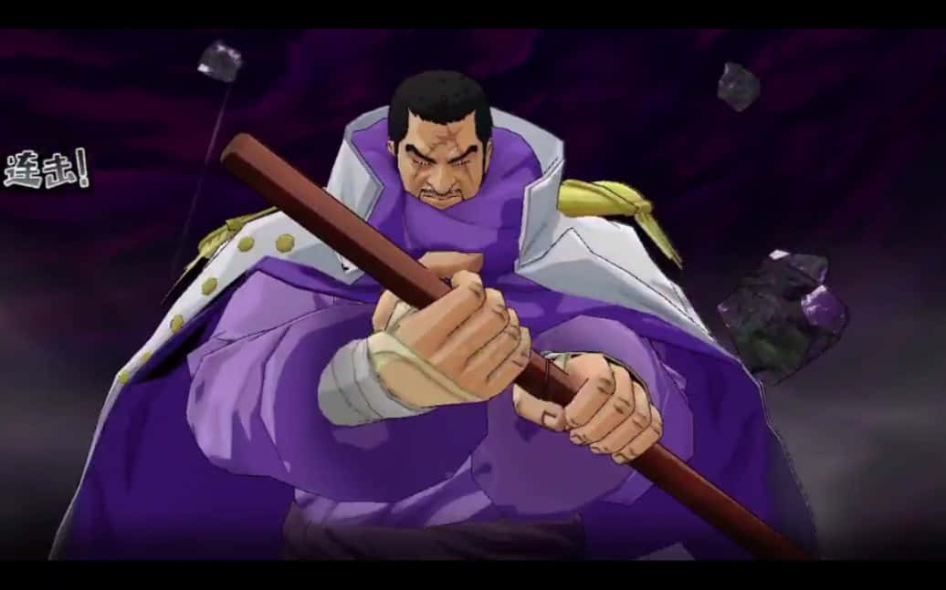 One Piece - A Purple Man Holding A Sword Background