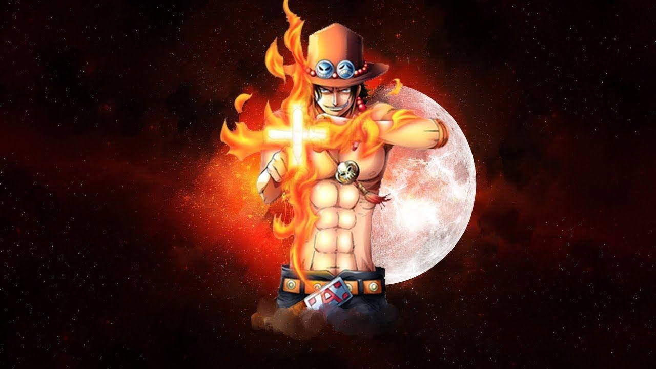 One Piece Ace Cross Fire Background