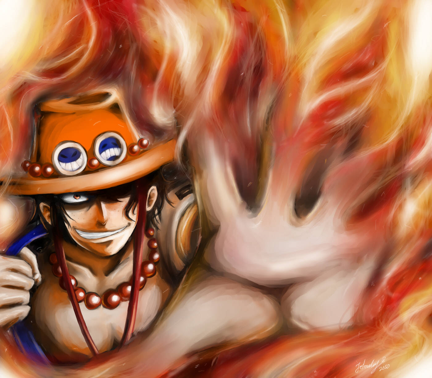 One Piece Ace Fan Artwork Background