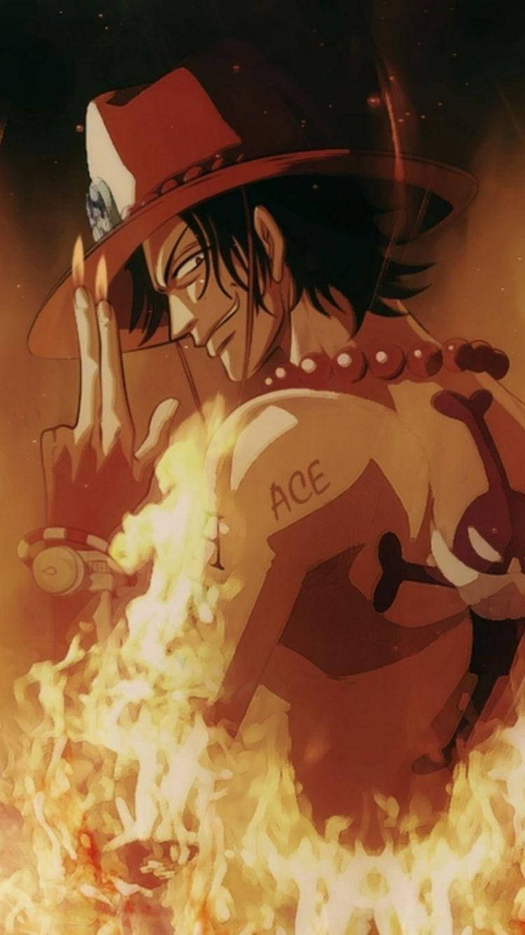 One Piece Ace Fire Fingers Background