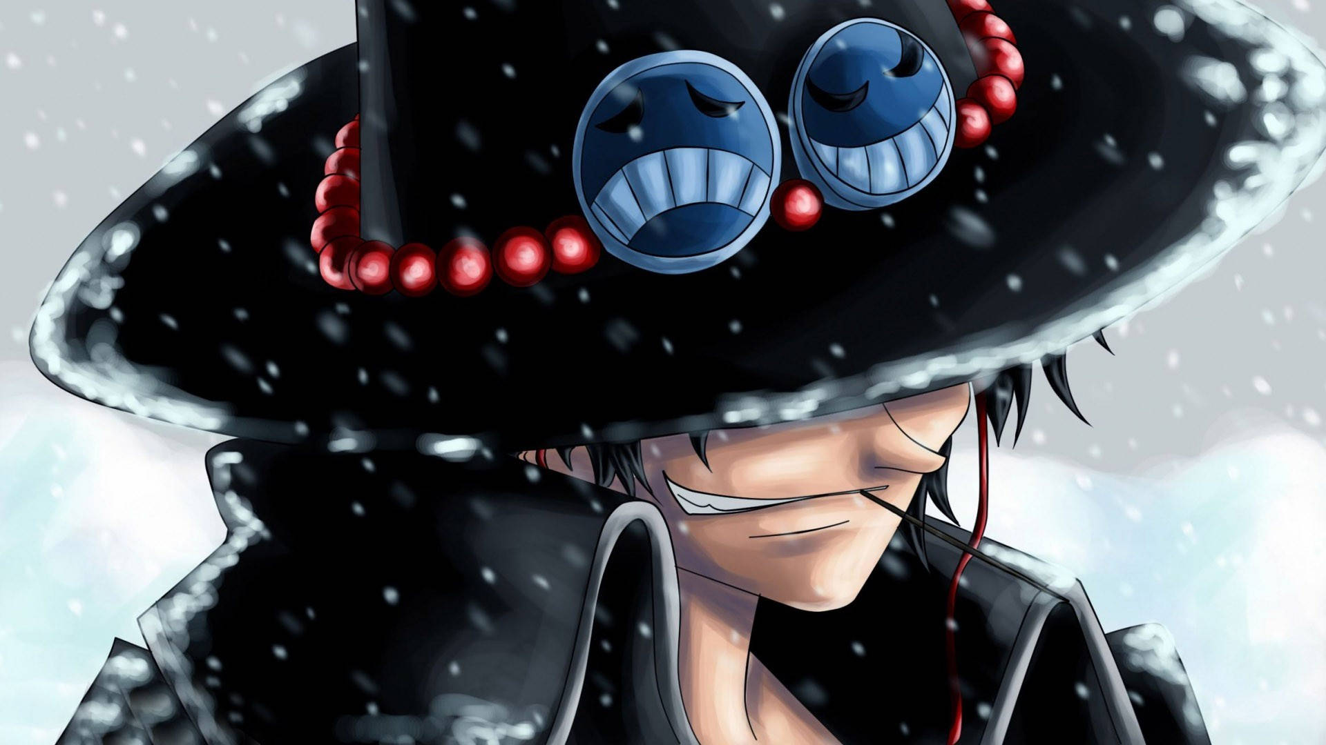 One Piece Ace Mysterious Grin Background