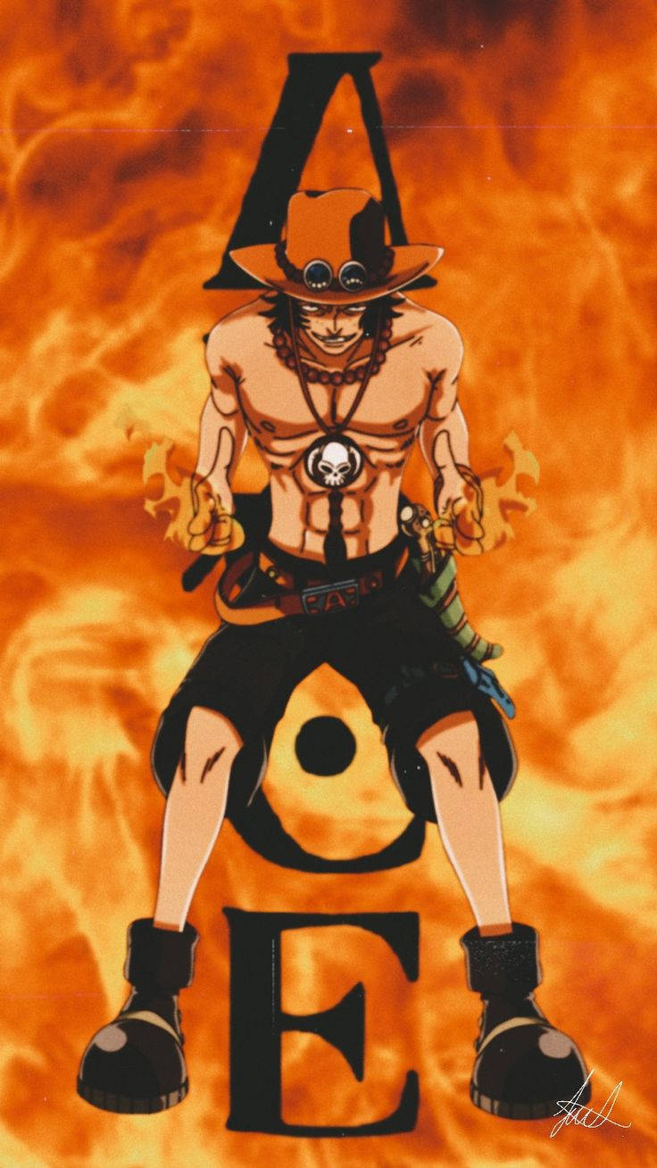 One Piece Ace Name Art Background