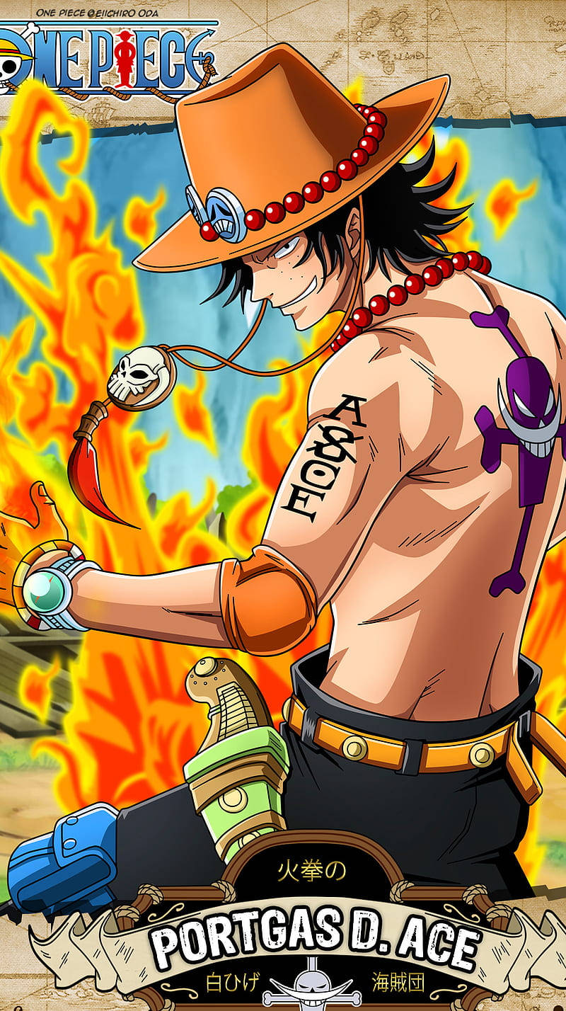One Piece Ace Pirate Map Poster Background