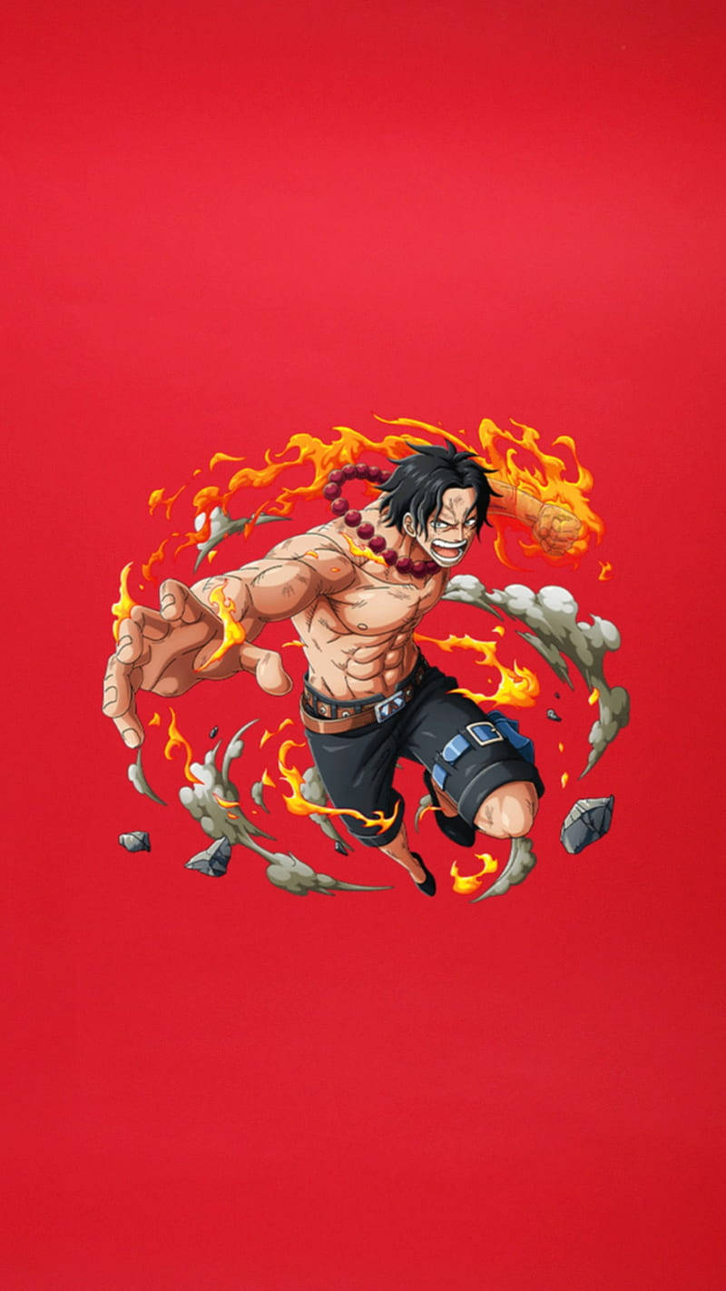 One Piece Ace Red Poster Background