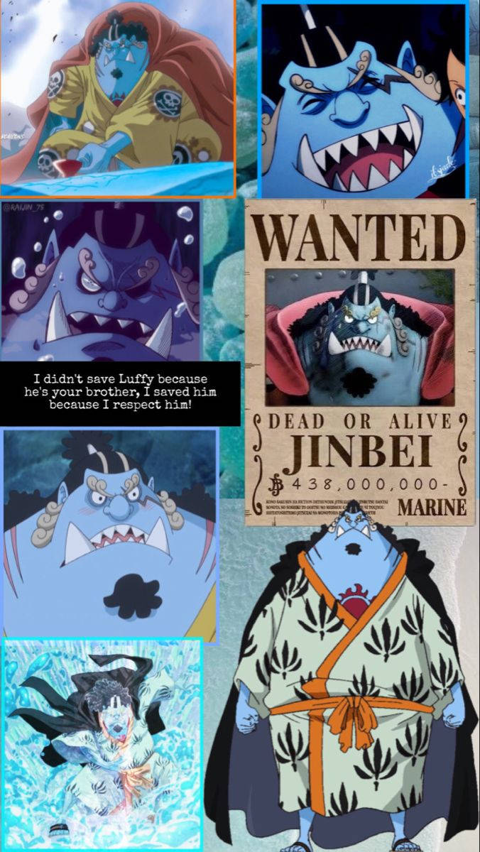 One Piece Aesthetic Jinbe Collage Background