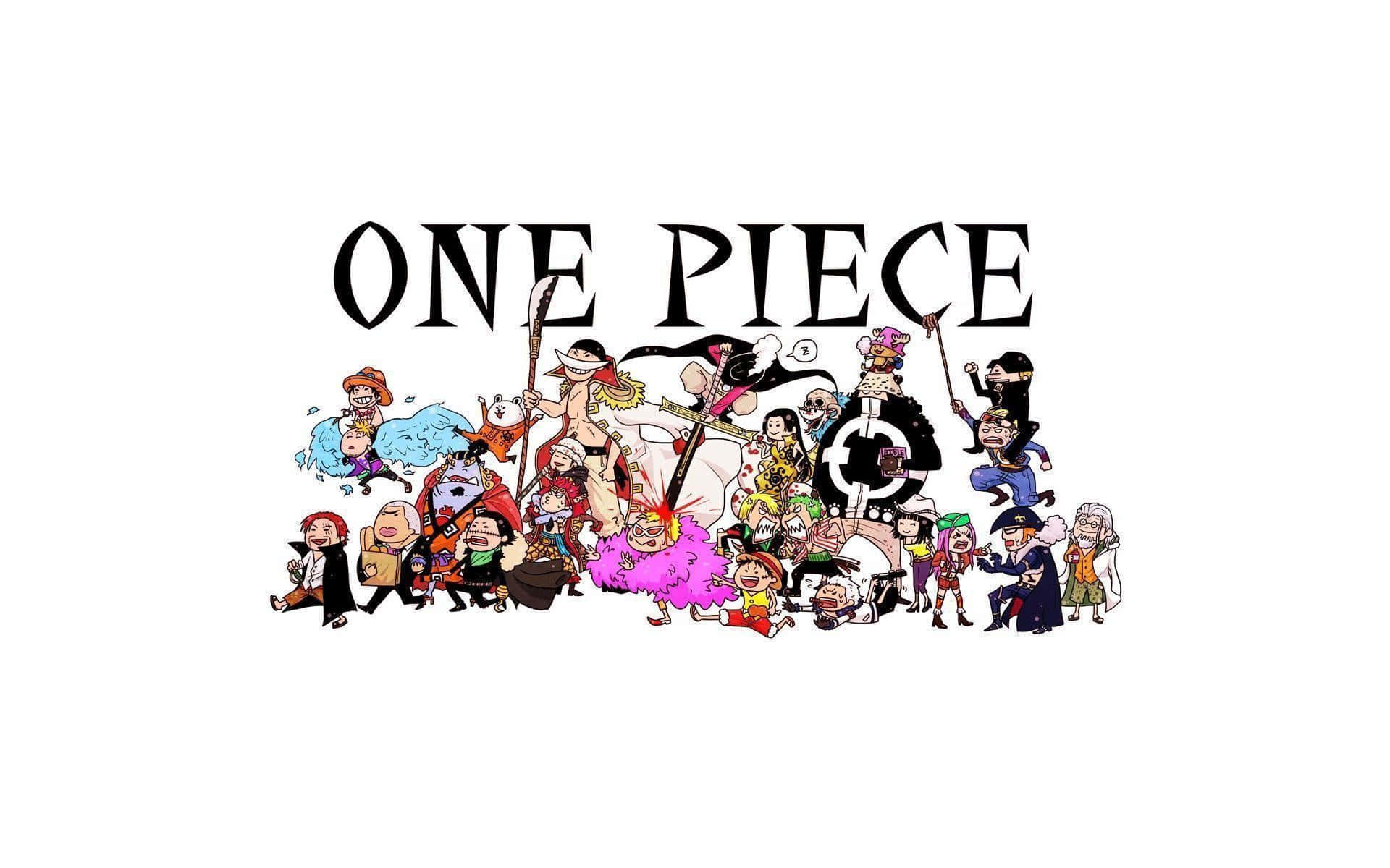 One Piece Anime Black Font Background