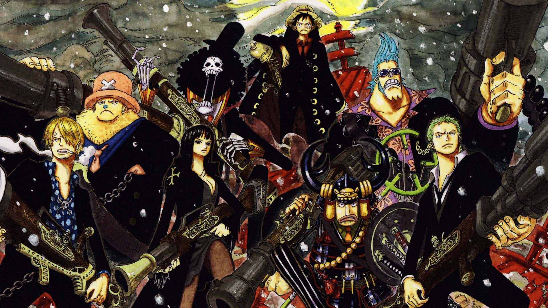 One Piece Anime Black Outfits Background