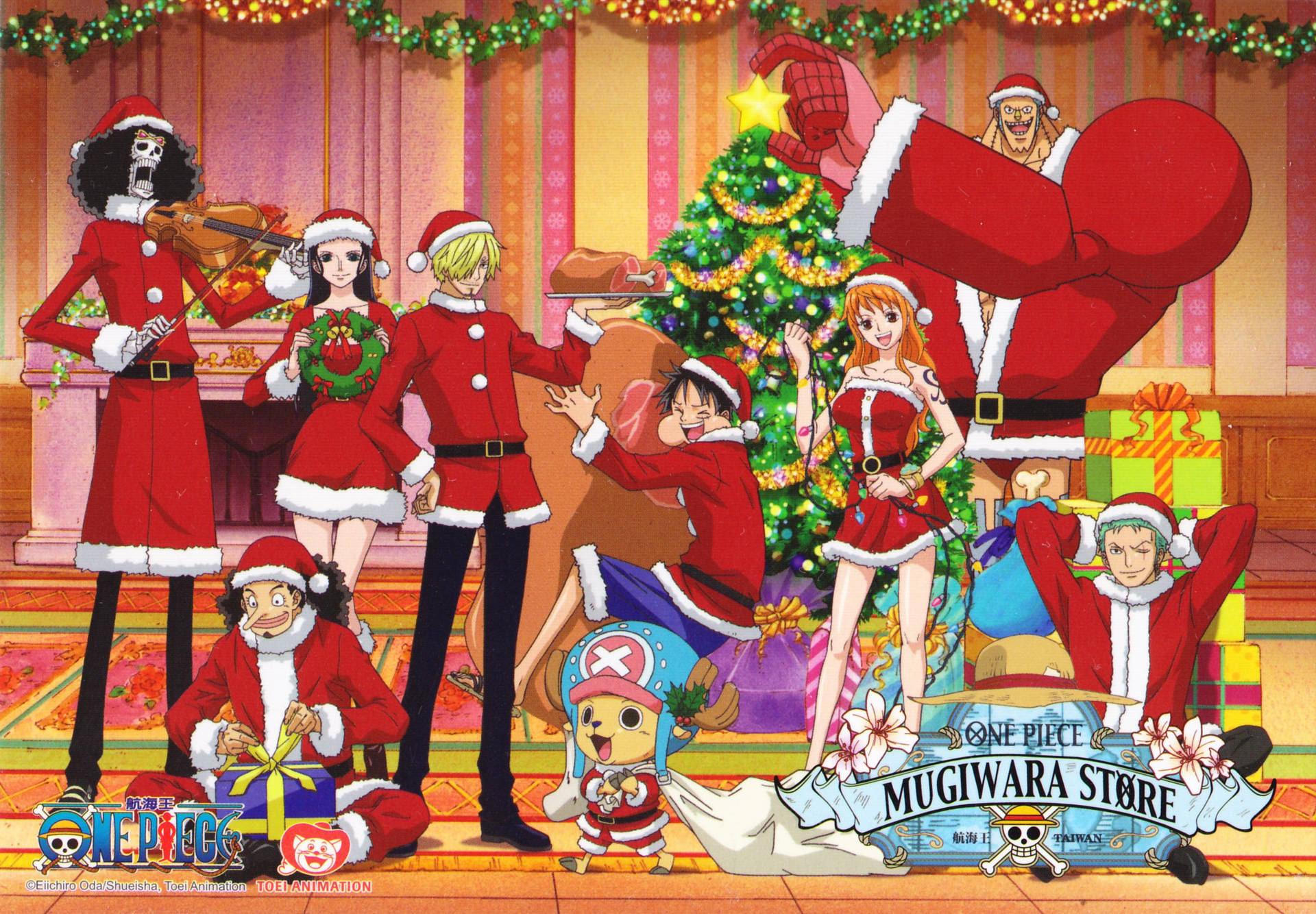 One Piece Anime Christmas Background