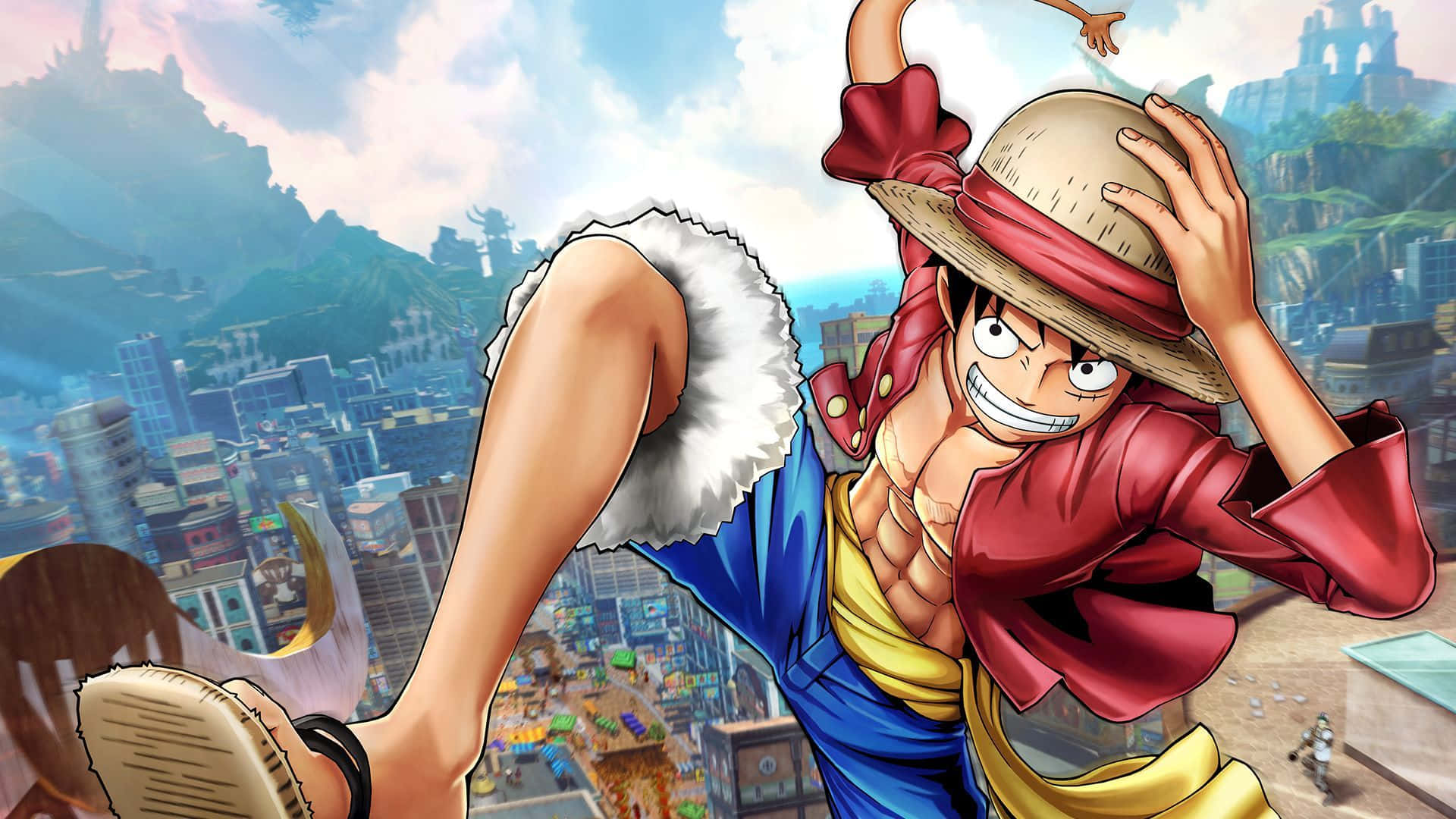 One Piece Anime Jumping From Building