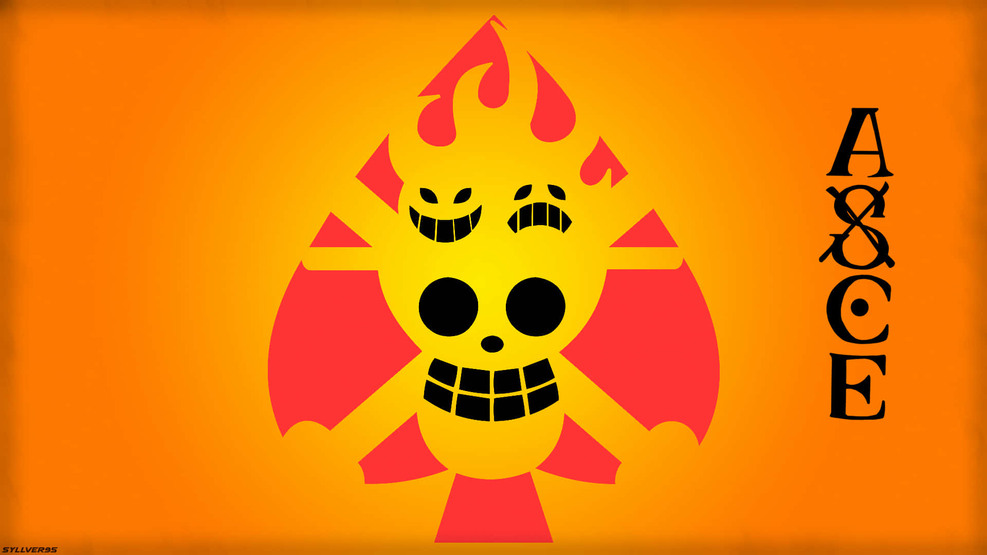 One Piece Anime Orange Background