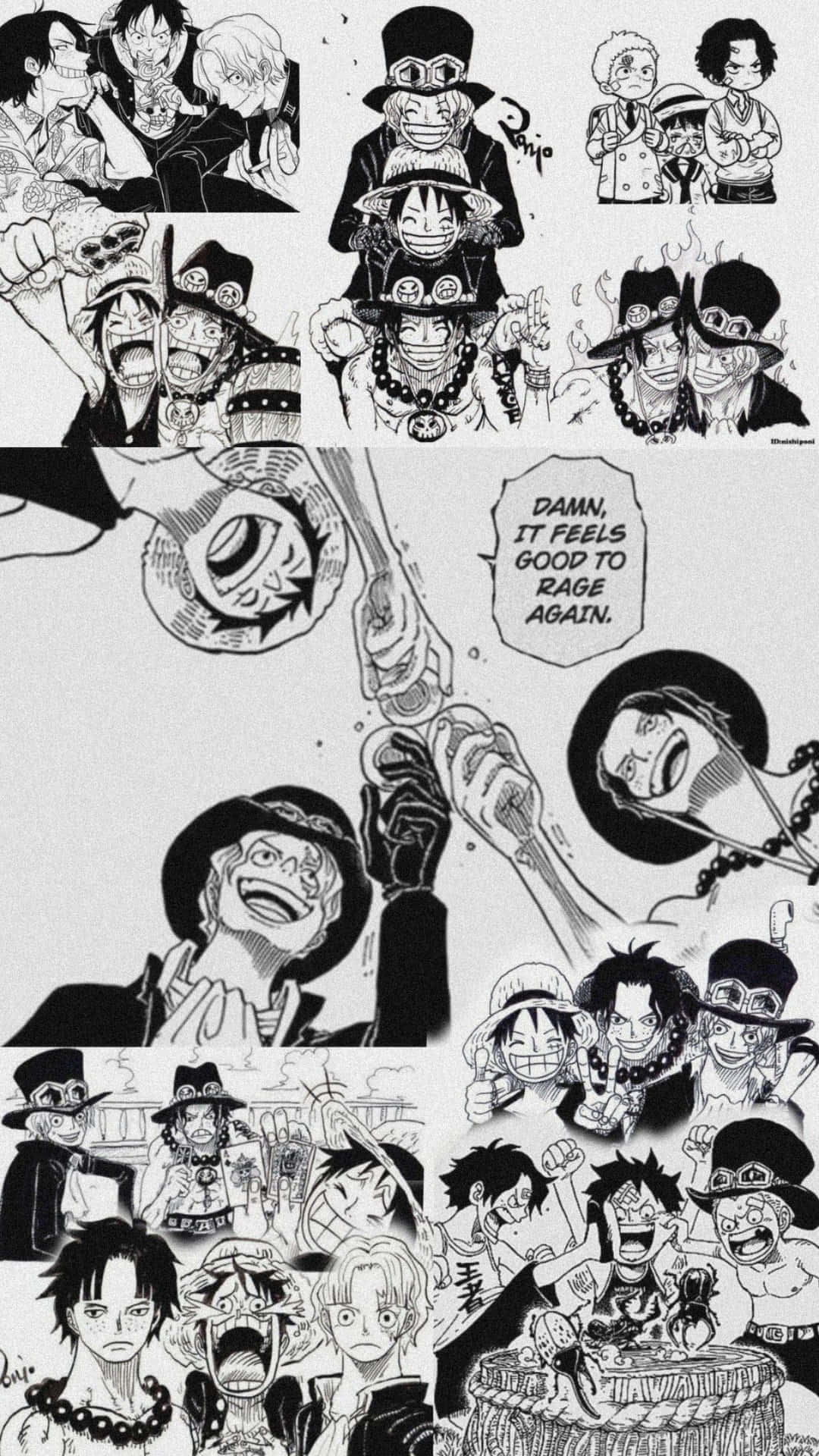 One Piece Black And White Aesthetic Manga Background