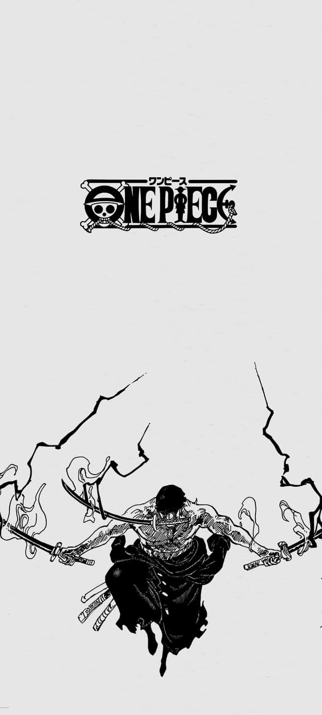 One Piece Black And White With A Sword Master Background