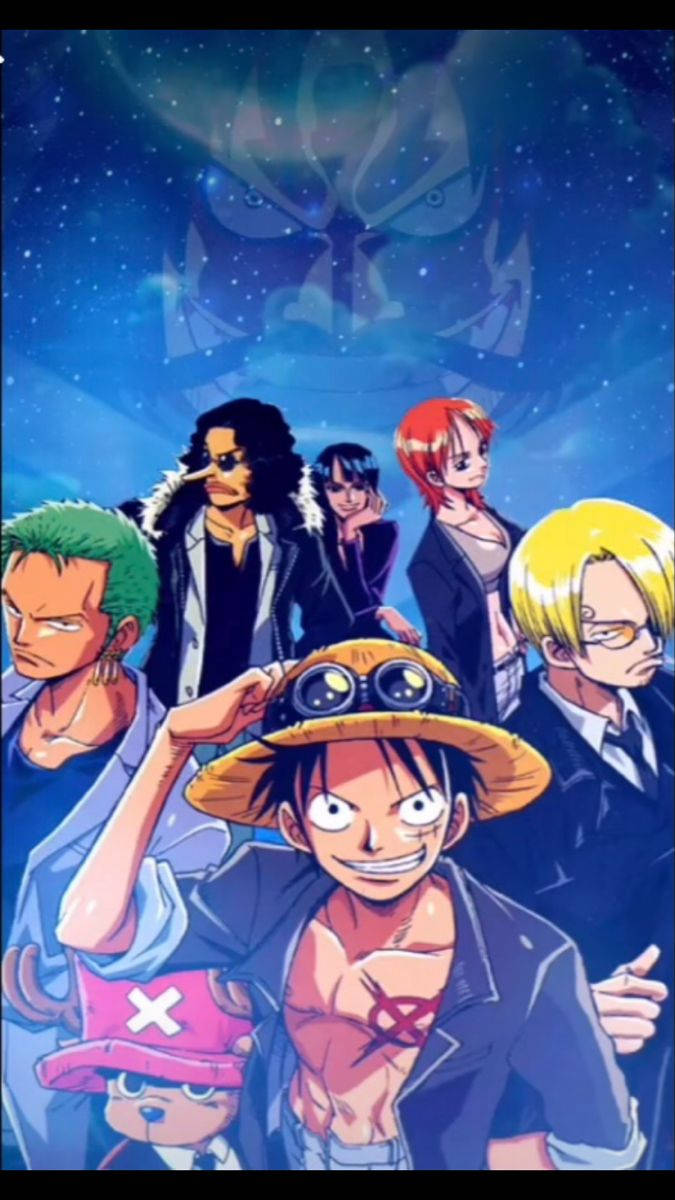 One Piece Blue Straw Hat Crew Background