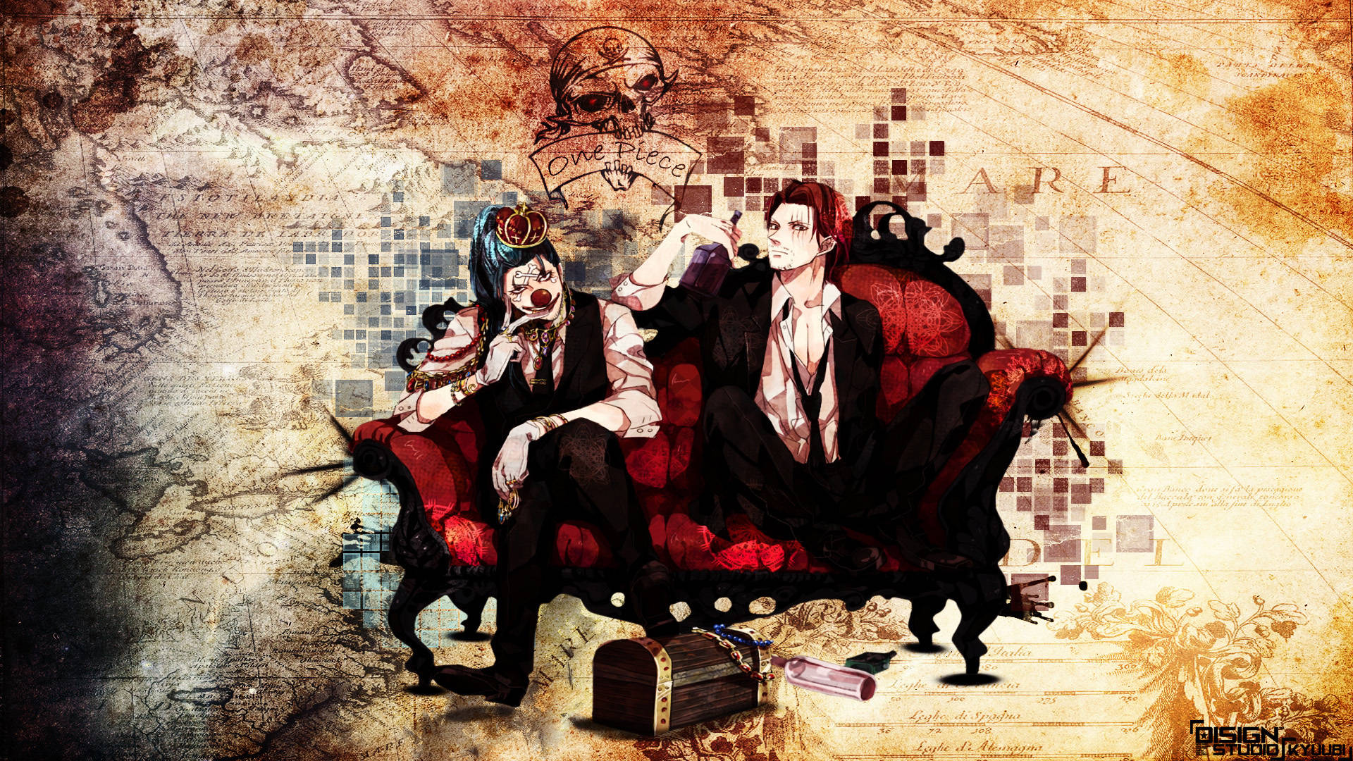 One Piece Buggy And Shanks Background