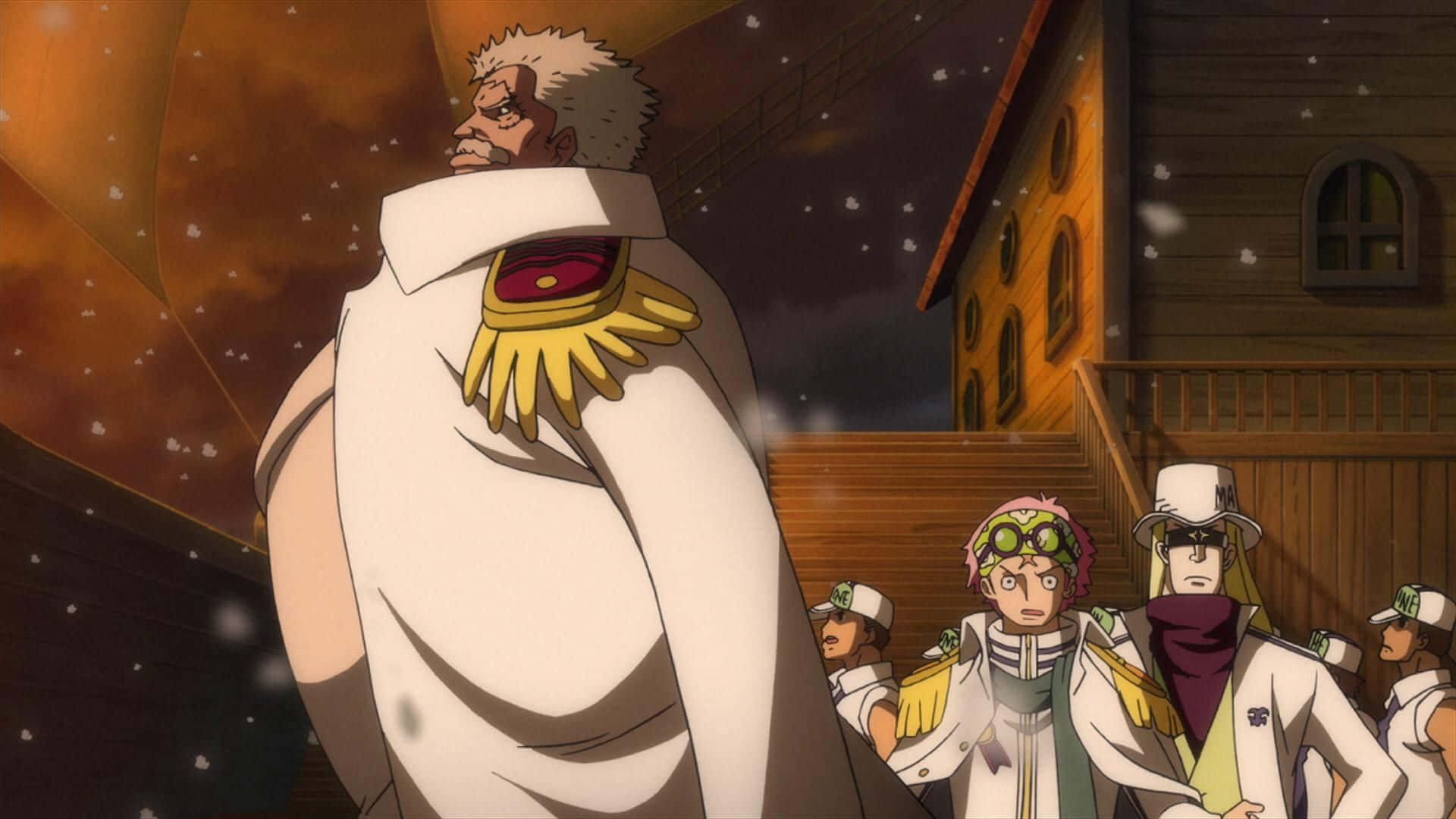 One Piece Characters Gathering Night Background