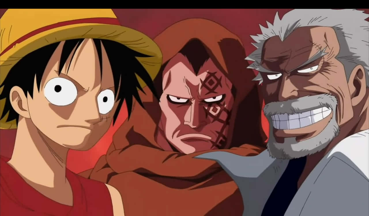 One Piece Characters Luffy Shanks Garp Background