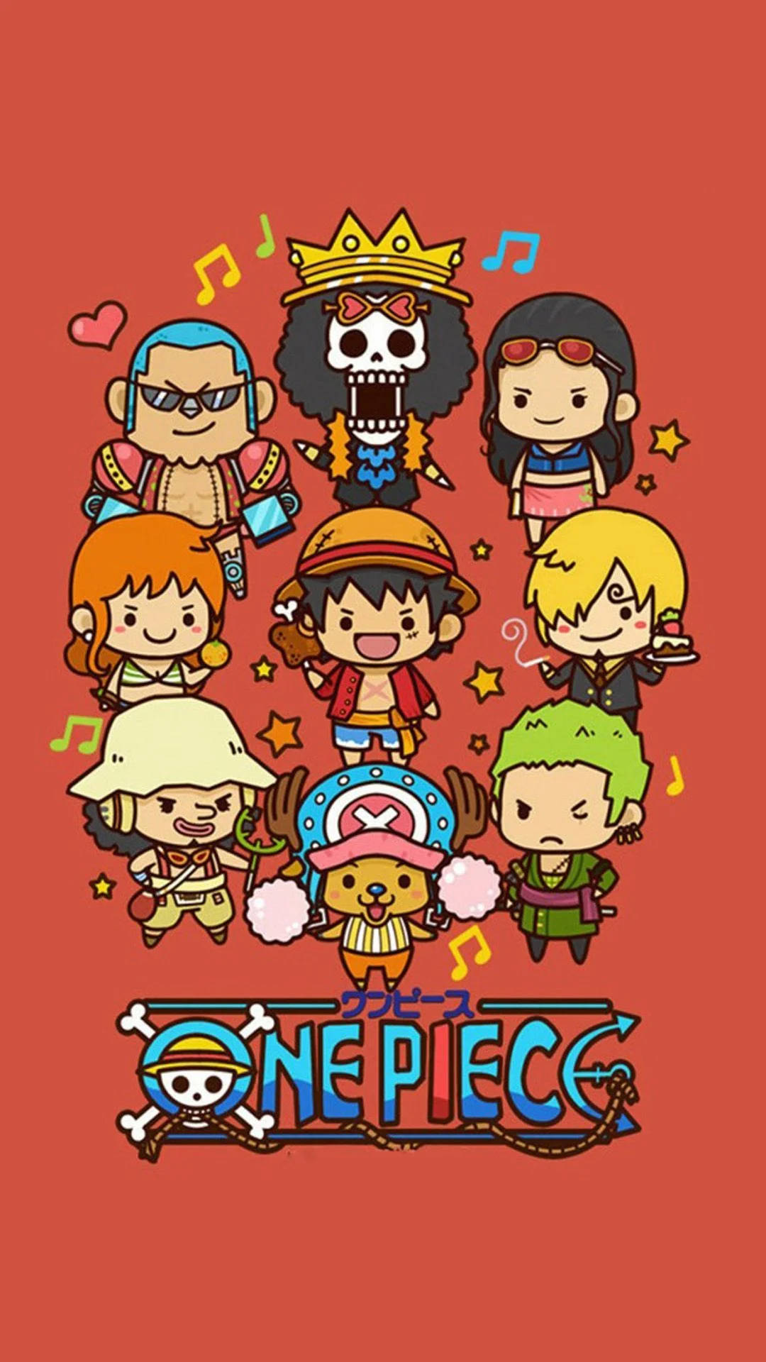 One Piece Chibi Art Iphone Background