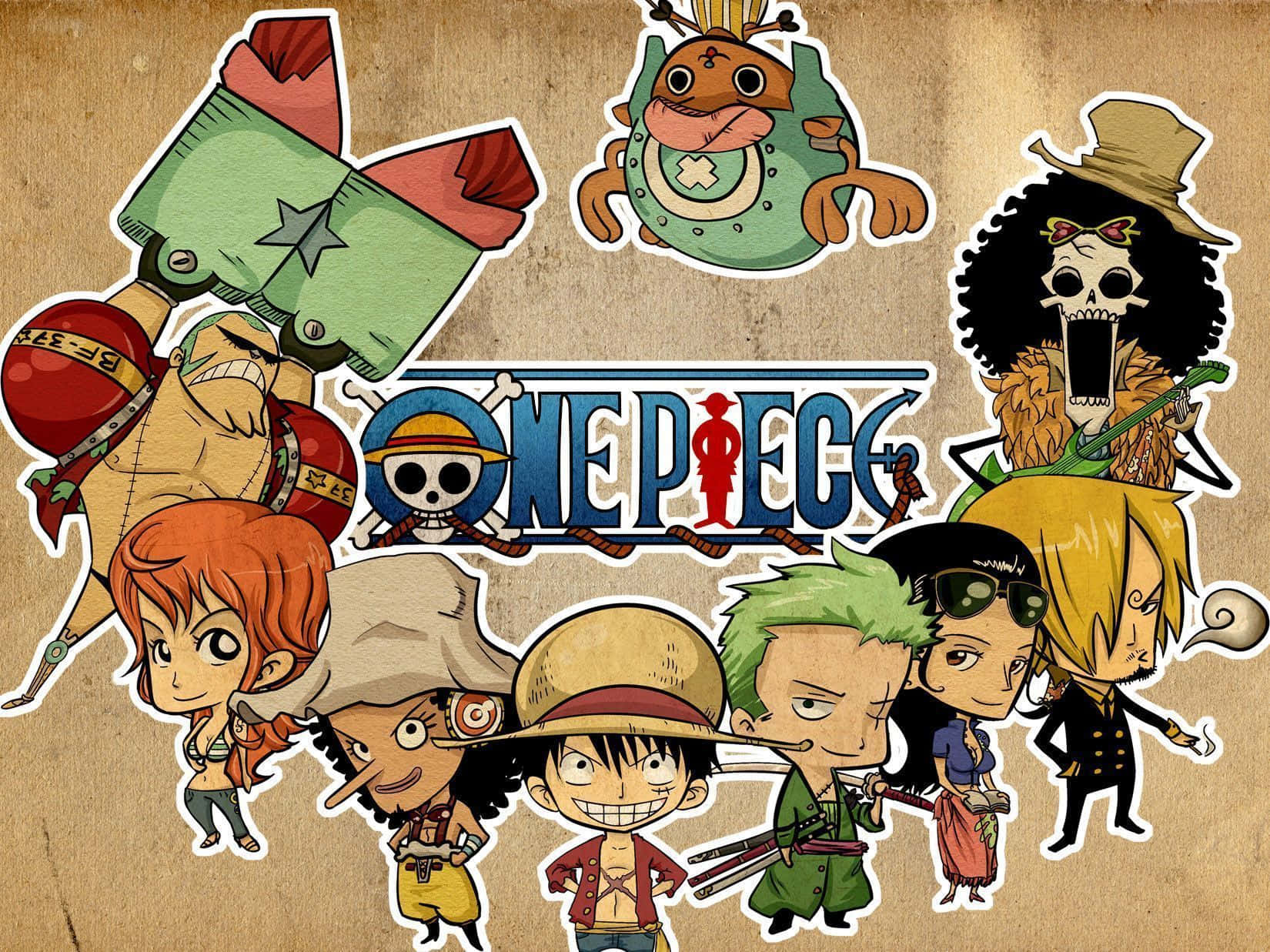 One Piece Chibi Enitre Cast Background