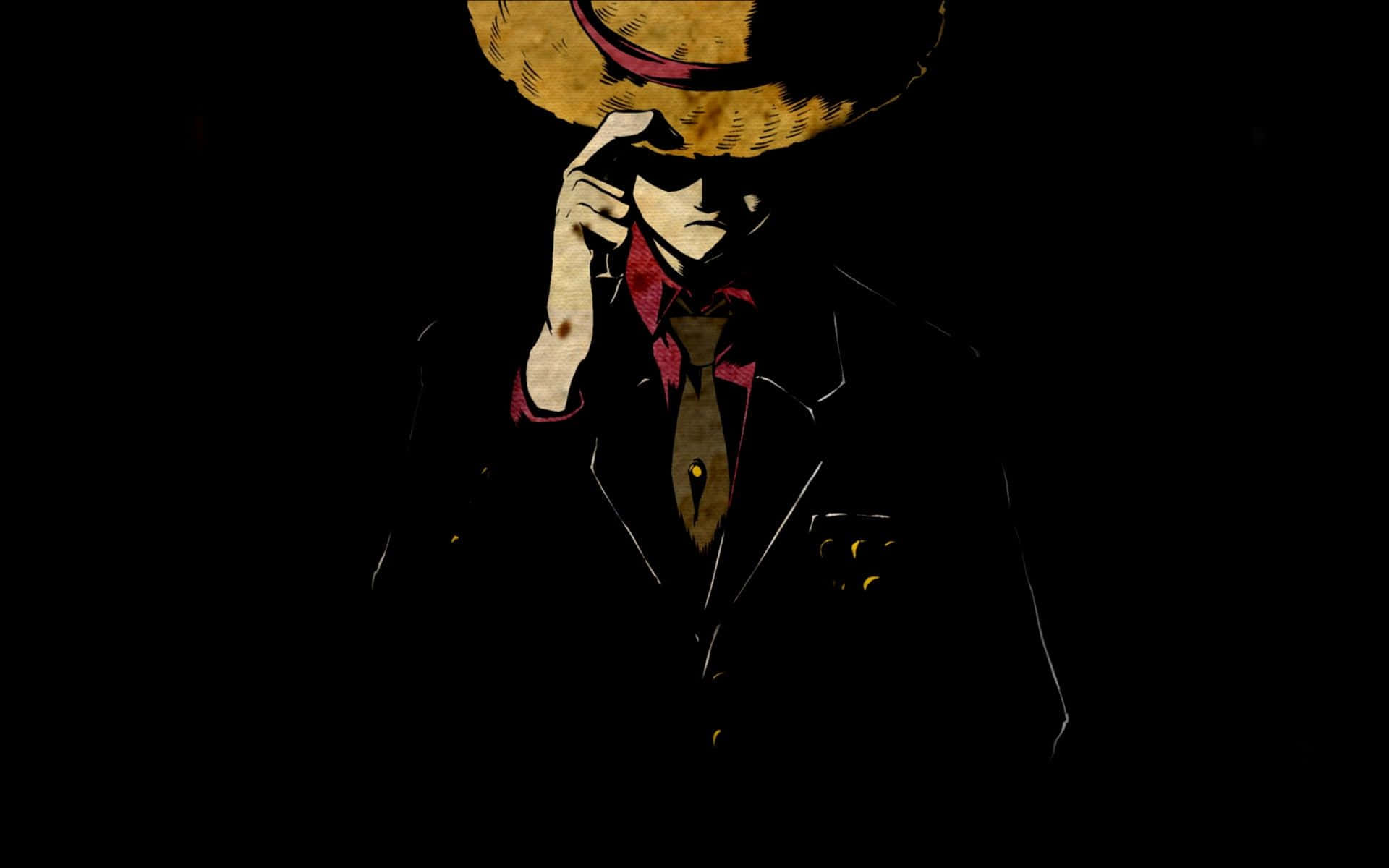 One Piece Chibi Luffy In A Suit Background