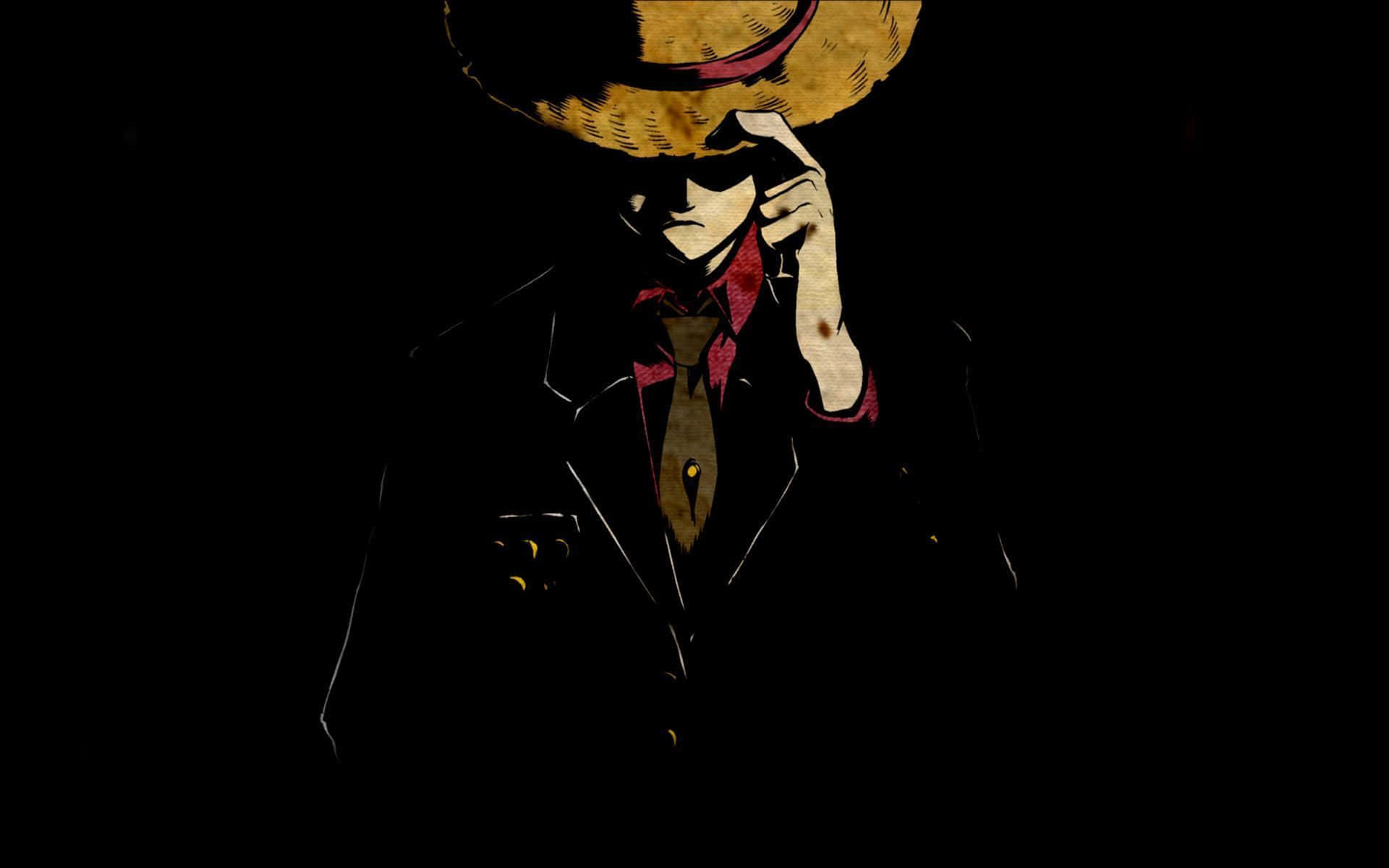 One Piece Cool Monkey D. Luffy Black Background