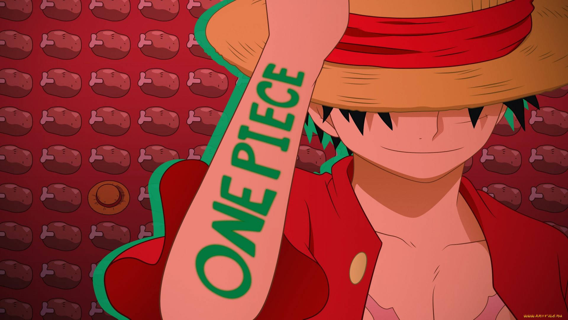 One Piece Desktop Meat Pattern
