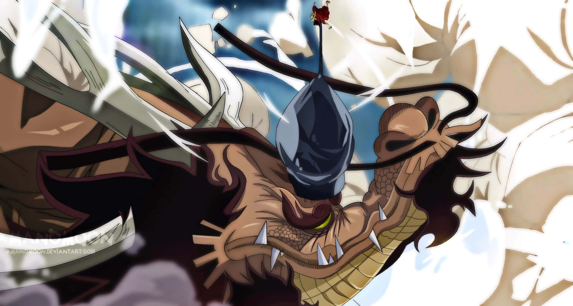 One Piece Dragon Fighting 5k Background