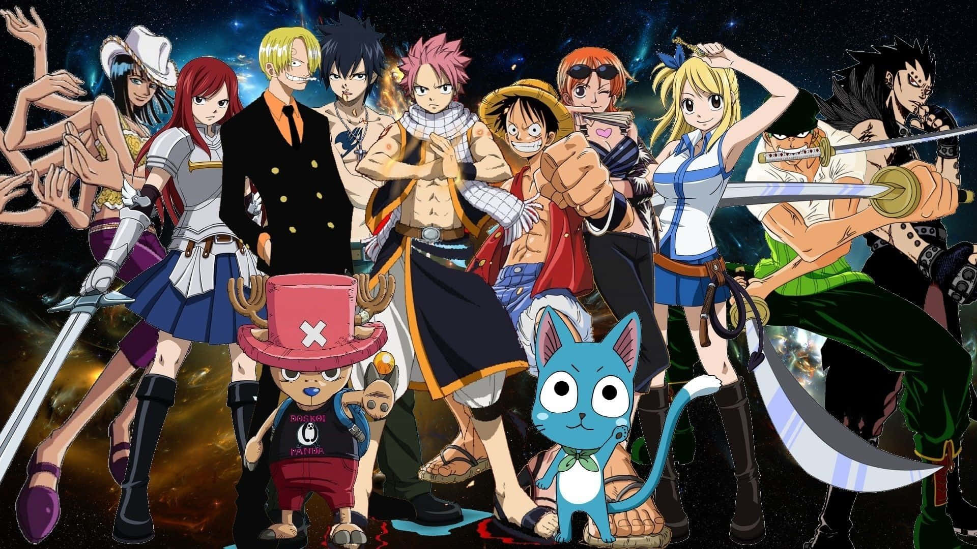 One Piece Fairy Tail Aesthetic Crossover Background