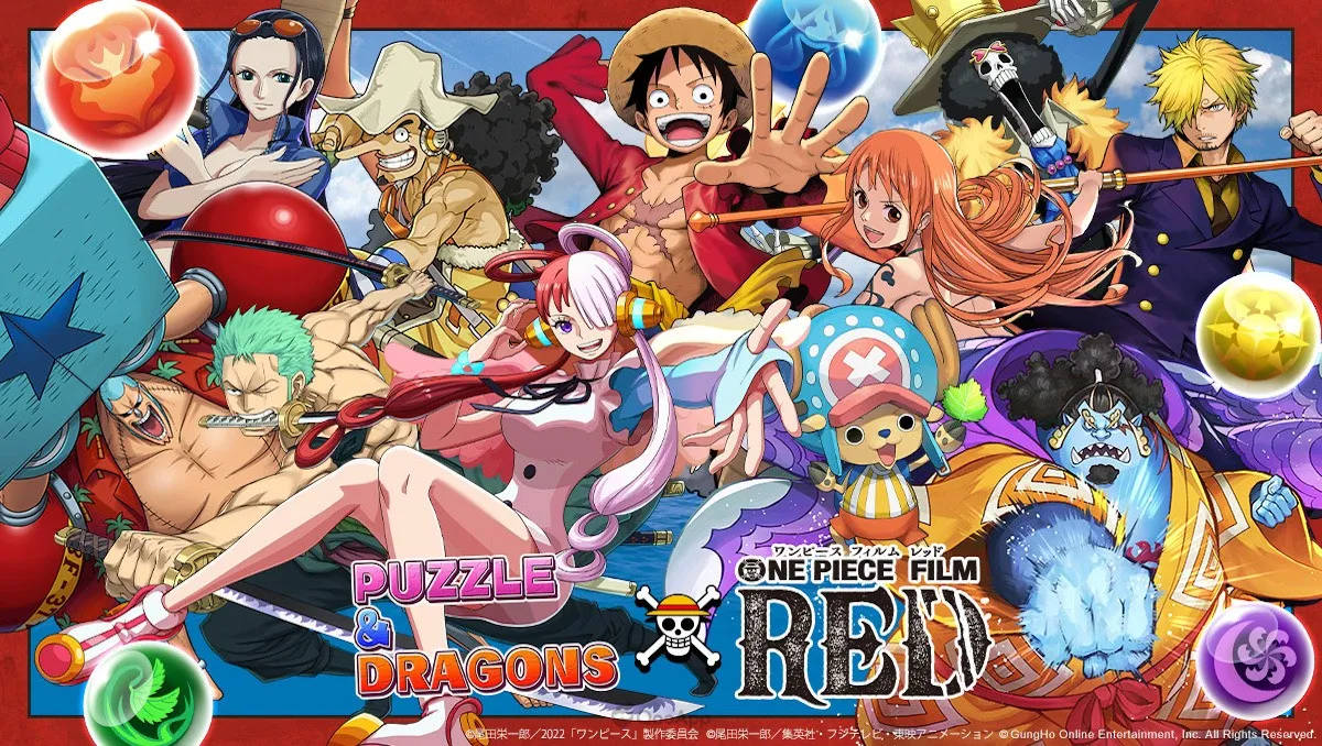 One Piece Film Red Puzzle And Dragons Crossover Background