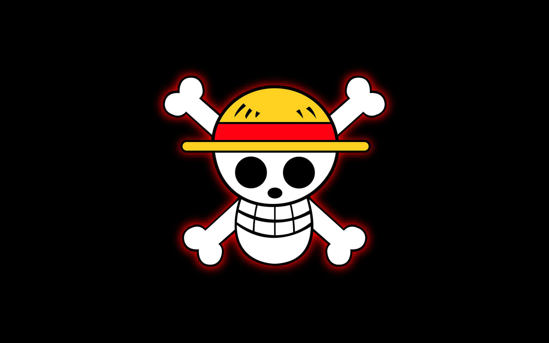 One Piece Hat Logo On Black Background Background