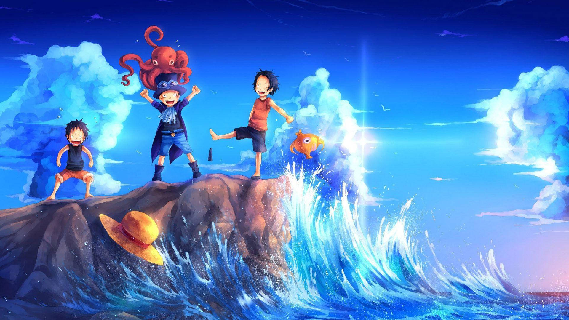 One Piece Live Kids Near Ocean Wave
