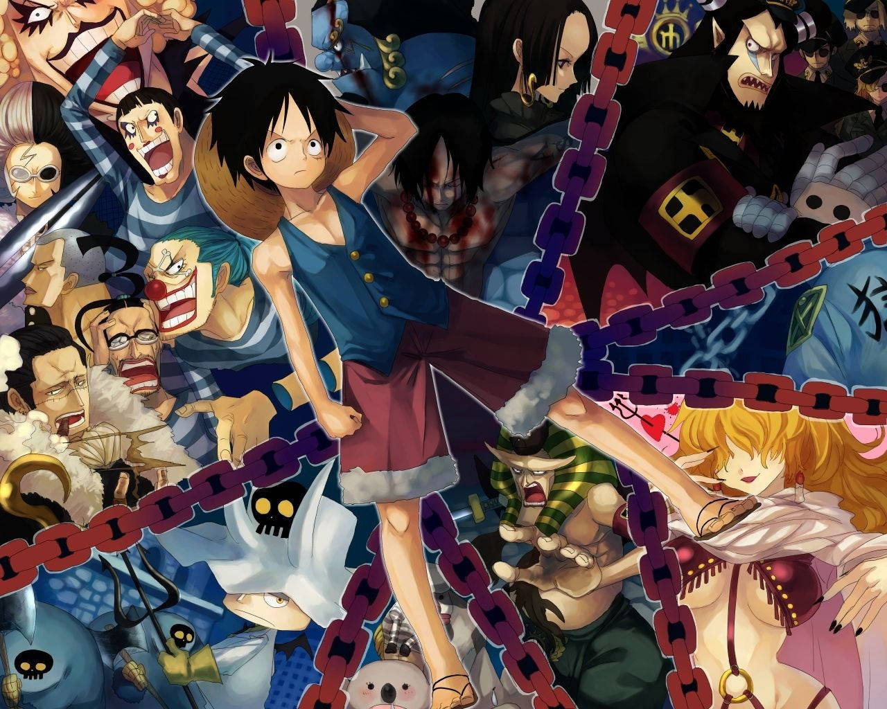 One Piece Live Luffy Cast Chains Background