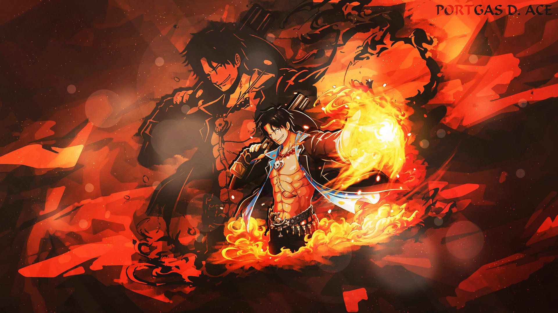 One Piece Live Portgas Red Flame Background