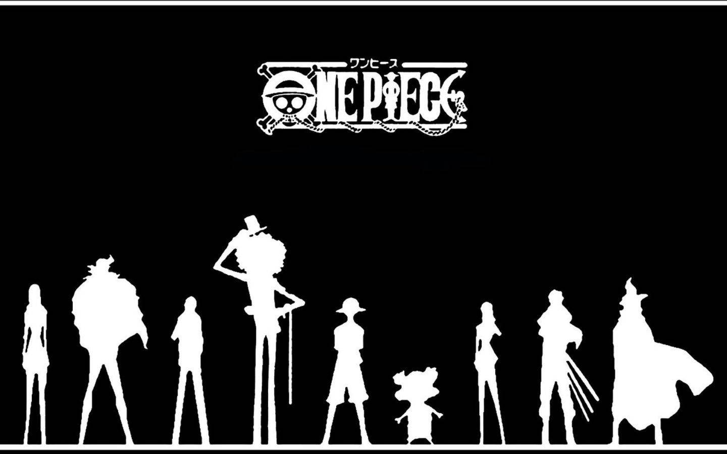 One Piece Logo Silhouettes Background