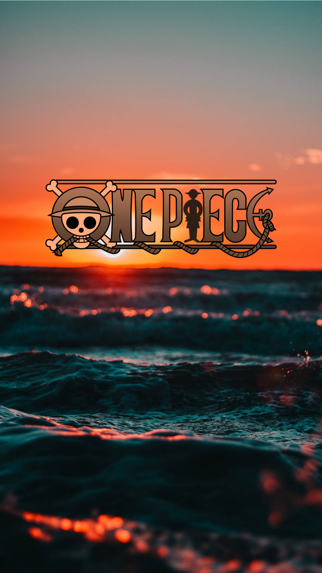 One Piece Logo Sunset Background