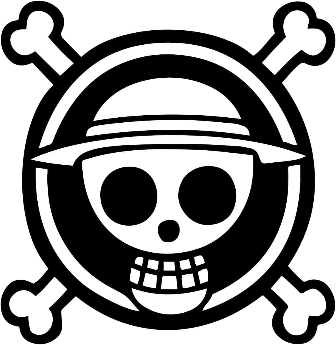 One Piece Logo With Skull And Crossbones Background