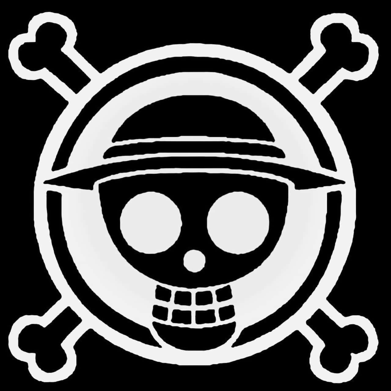 One Piece Logo With Skull And Crossbones Background
