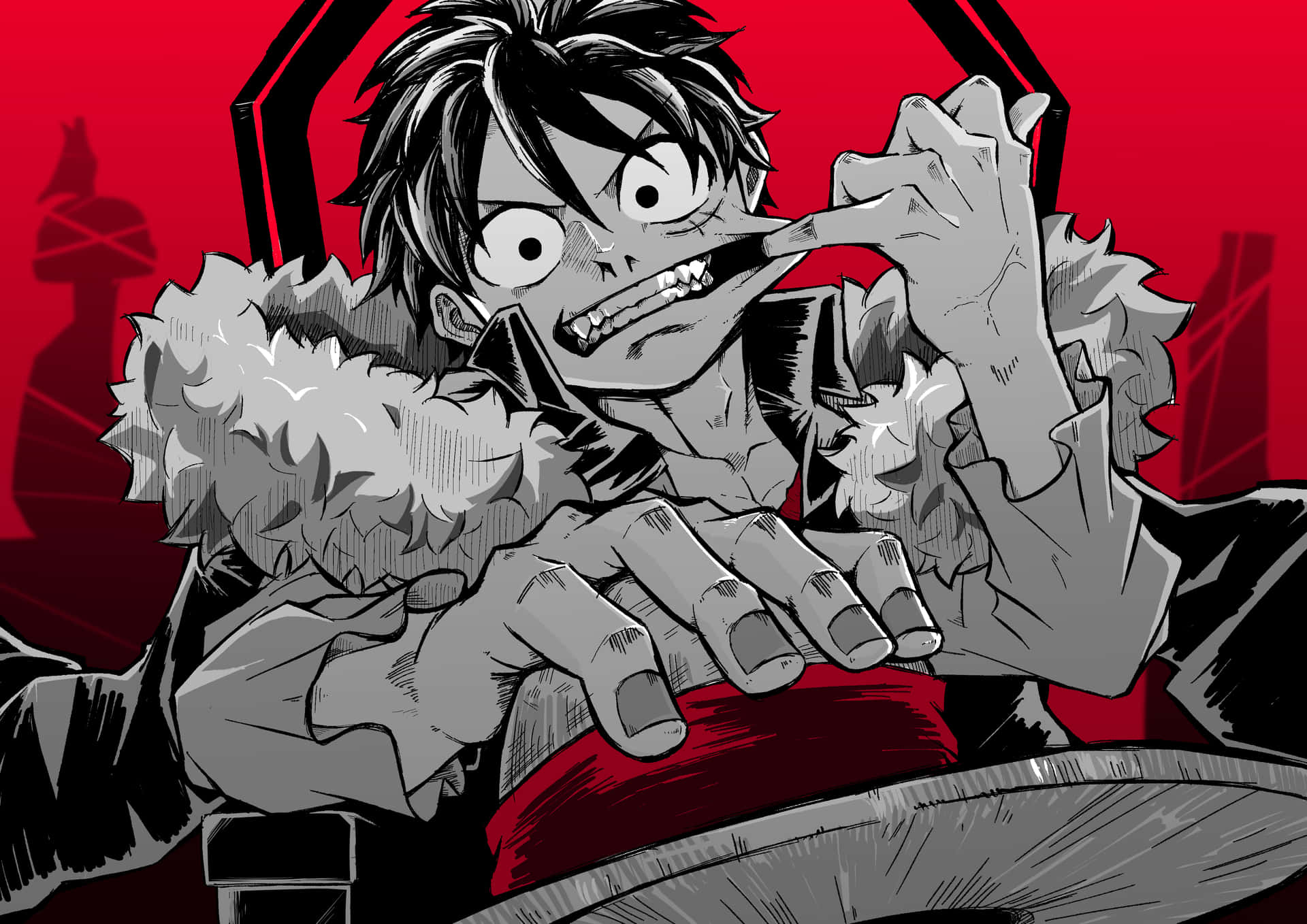 One Piece Luffy Art 5k Background