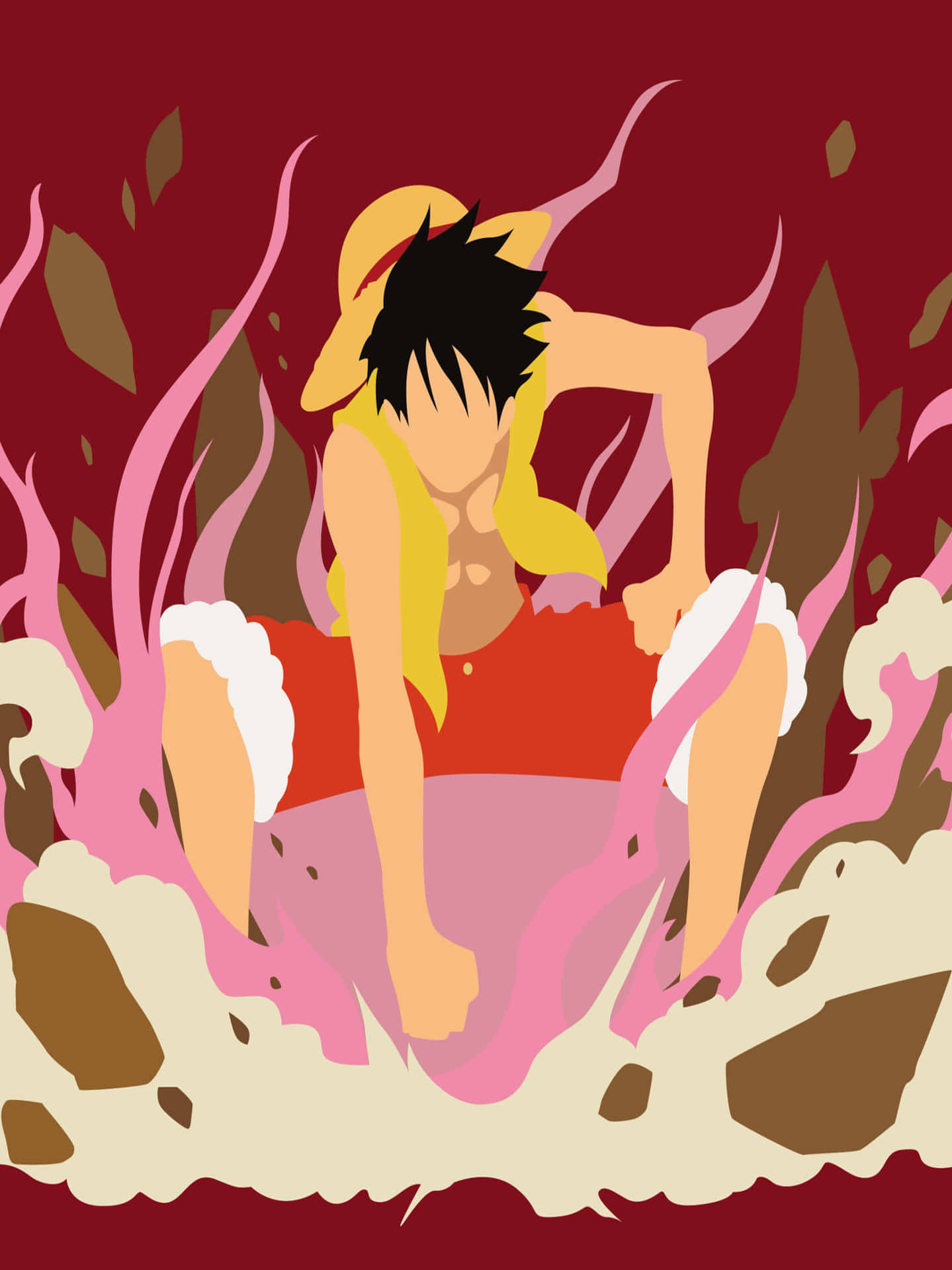 One Piece_ Luffy_ Emerging_ From_ Battle Background
