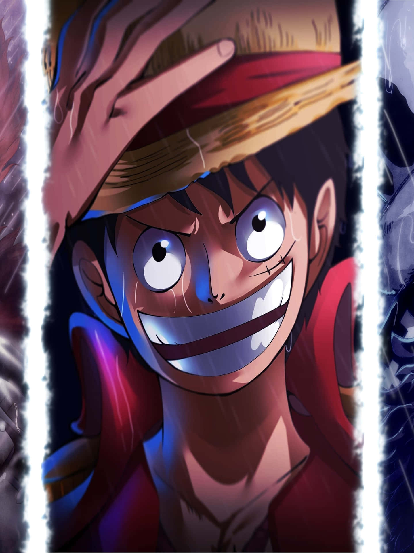 One Piece Luffy Enthusiastic Portrait Background