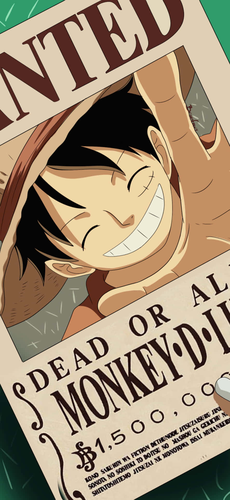 One Piece Luffy Iphone Wanted Pirate Poster Background