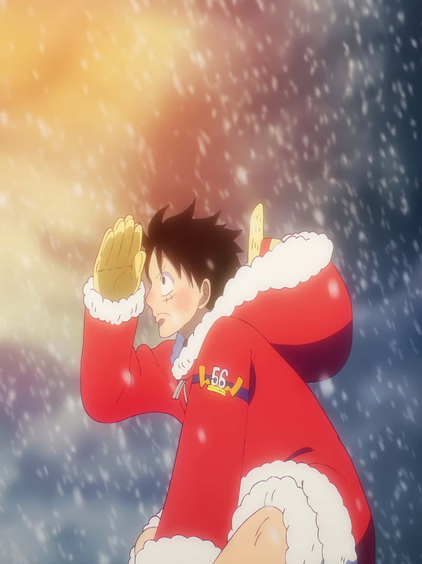 One Piece Luffy Santa Costume
