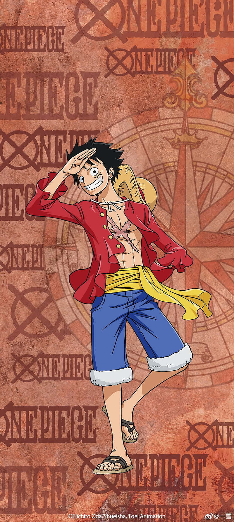 One Piece Luffy Smiling Widely 5k Background