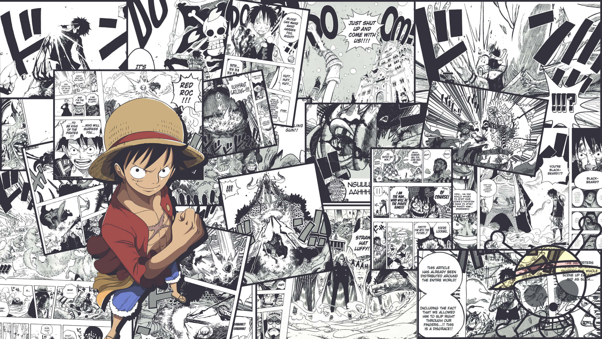 One Piece Manga Collage 5k Background